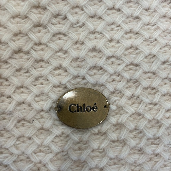 Chloe Foulards Cream Knit Circle/Loop Infinity Scarf - Picture 4 of 11